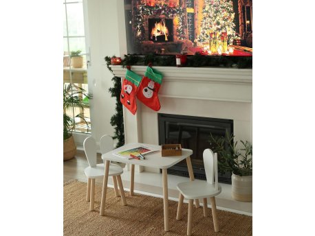 HANAH HOME Dečiji sto i stolice Bunny Two Chair Set White