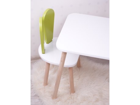 HANAH HOME Dečiji sto i stolice Bunny Two Chair Set Pistachio Green White