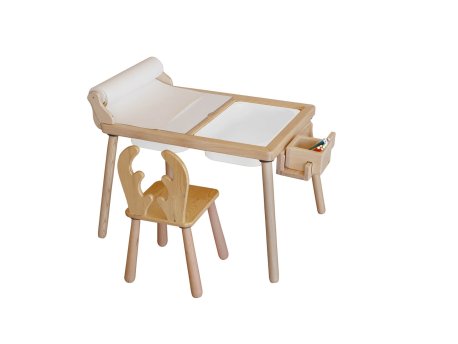 HANAH HOME Dečiji sto i stolica Roll and Chair White