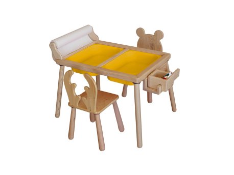 HANAH HOME Dečiji sto i stolice Roll and 2 Chairs Yellow