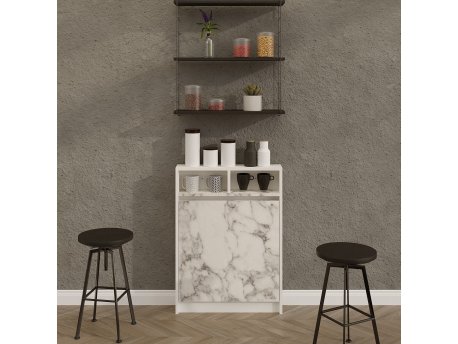 HANAH HOME Preklopni sto Bracked Carrara Marble