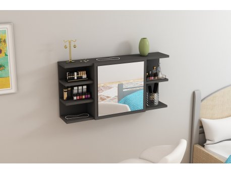 HANAH HOME Zidna polica Marta Anthracite