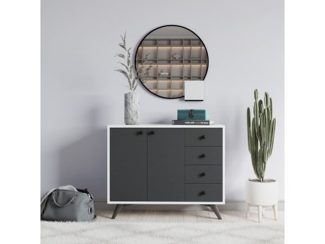 HANAH HOME Višenamenski ormar Waga White Anthracite