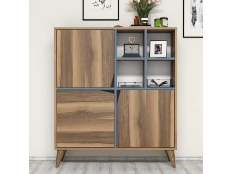 HANAH HOME Višenamenski ormar Pulse Walnut Blue