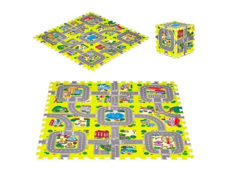 ECO TOYS Podloga Za Igru City, 9 Elemenata (90.5x90,5cm) Iplay