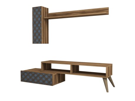 HANAH HOME TV polica Planet Walnut Chalcedony
