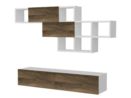 HANAH HOME TV polica Aristo White Walnut
