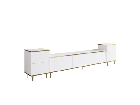 HANAH HOME TV polica Imaj White Gold