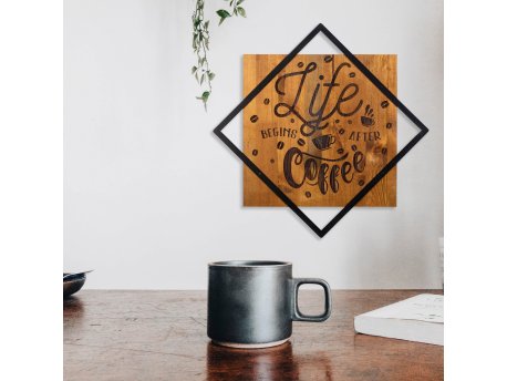 WALLXPERT Zidna dekoracija Life Begins After Coffee