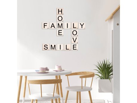 WALLXPERT Zidna dekoracija Scrabble Set 5