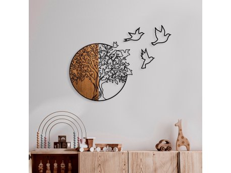 WALLXPERT Zidna dekoracija Tree And Birds 2