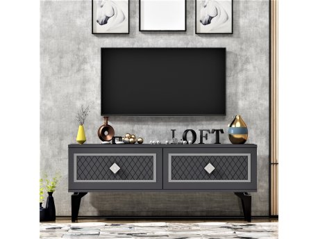 HANAH HOME TV polica Arel Anthracite Silver