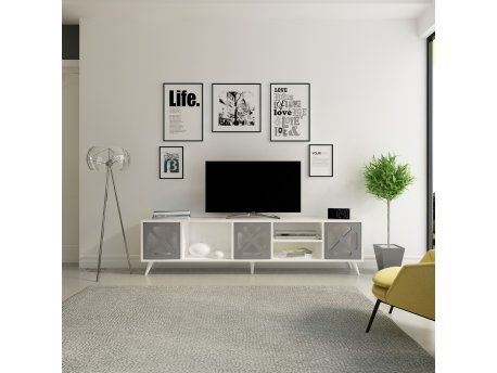 HANAH HOME TV polica Sinef White Anthracite