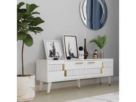 HANAH HOME TV polica Moda White Gold