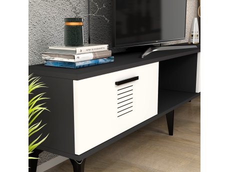 HANAH HOME TV polica Asimo Anthracite White