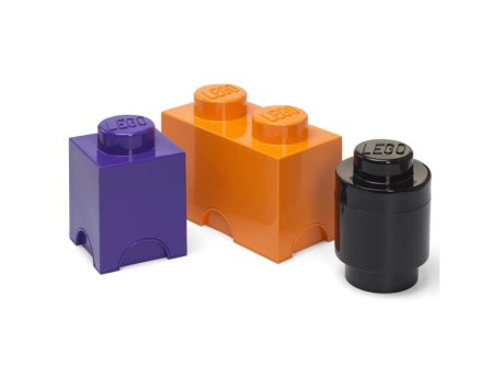 LEGO Kutije za odlaganje set (3 kom): ljubičasta, narandžasta, crna