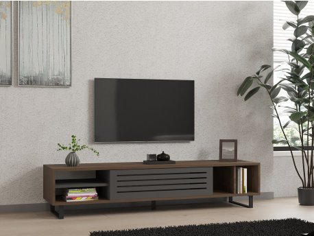 HANAH HOME TV polica Eray Walnut Anthracite