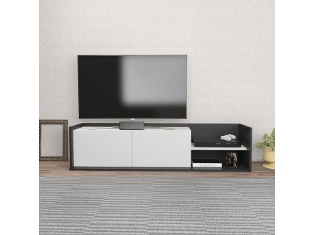 HANAH HOME TV polica Krog Anthracite White