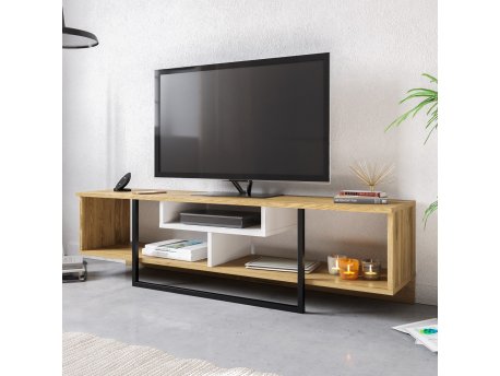 HANAH HOME TV polica Asal (150) Oak White Black