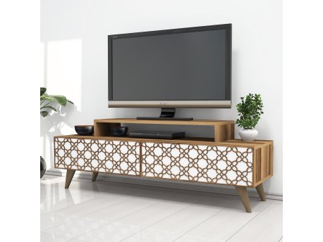 HANAH HOME TV polica City Walnut White