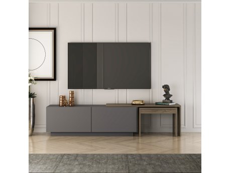 HANAH HOME TV polica Oslo Anthracite Walnut