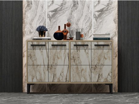 HANAH HOME TV polica Stria Sapphire Oak Marble