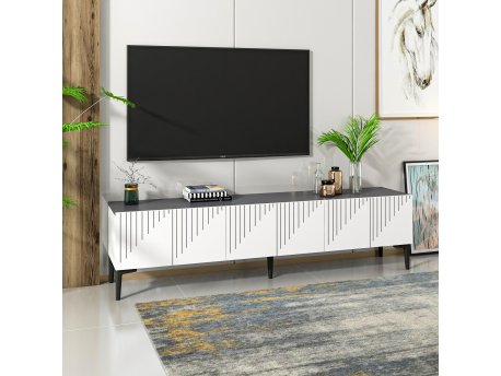 HANAH HOME TV polica Artemis White Anthracite