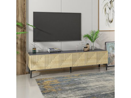HANAH HOME TV polica Artemis Sapphire Oak Anthracite