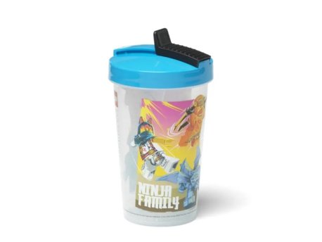 LEGO Ninjago čaša sa poklopcem i slamkom Prozirno plava