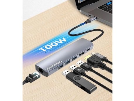 MANHATTAN USB-C PD 6-in-1 4K Multiport Hub