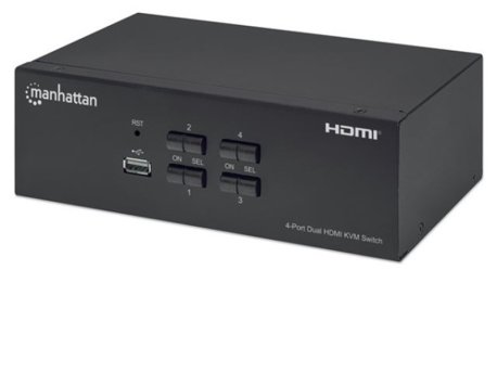 MANHATTAN 4-Port Dual-Monitor HDMI KVM Switch