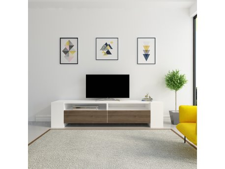 HANAH HOME TV polica Sosruko White Walnut
