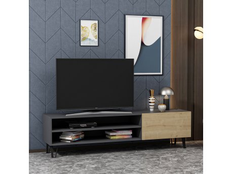 HANAH HOME TV polica Blake Anthracite Oak
