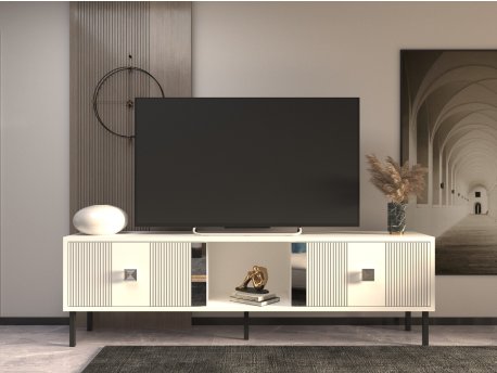 HANAH HOME TV polica Portes White Silver
