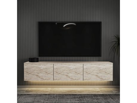 HANAH HOME TV polica Neon Illuminated Travertine