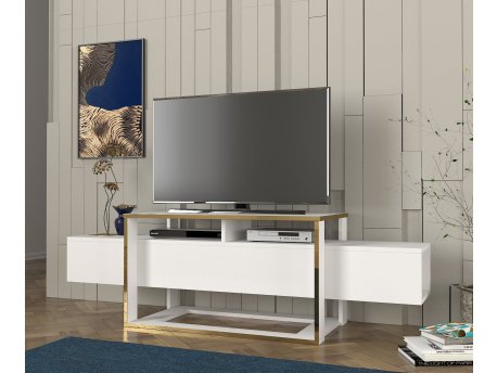 HANAH HOME TV polica Bianco White Gold