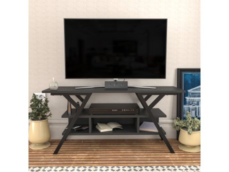 HANAH HOME TV polica Minerva Black Anthracite