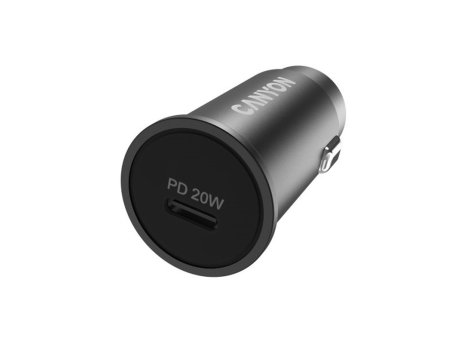 CANYON Auto punjač USB tip C, C-20, crna