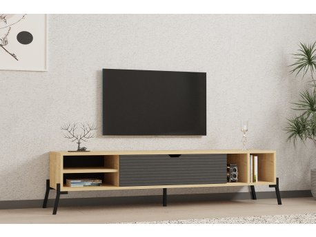 HANAH HOME TV polica Ponza Sapphire Oak Antracite