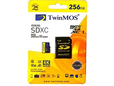TwinMOS 256GB TM256MSDXC10V30U3 microSDXC memorijska kartica sa adapterom