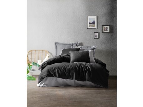 L`ESSENTIEL MAISON Ranforce posteljina (200x220) Plain Black Grey