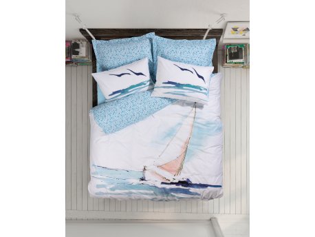 L`ESSENTIEL MAISON Ranforce posteljina (200x220) Sail Blue