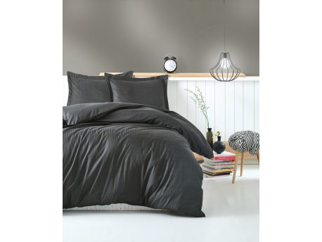 L`ESSENTIEL MAISON Satenska posteljina (200x220) Stripe Anthracite