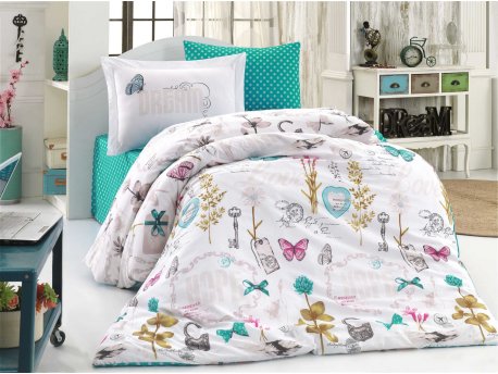 L`ESSENTIEL MAISON Poplin posteljina (160 x 220) Rossella Turquoise