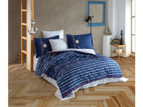 L`ESSENTIEL MAISON Poplin posteljina (200 x 220) Olimpia v2 Navy Blue