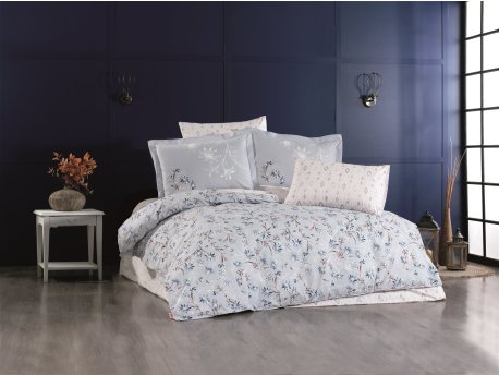 L`ESSENTIEL MAISON Poplin posteljina (200 x 220) Jardin Dark Blue