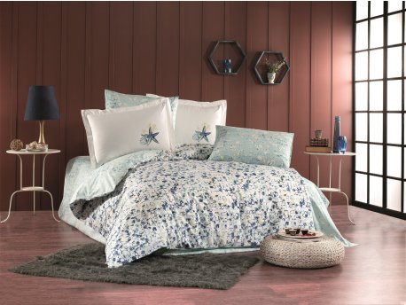 L`ESSENTIEL MAISON Poplin posteljina (200 x 220) Frame Dark Blue