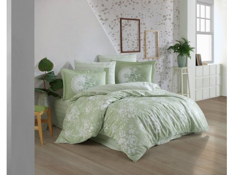 L`ESSENTIEL MAISON Poplin posteljina (200 x 220) Flora Green