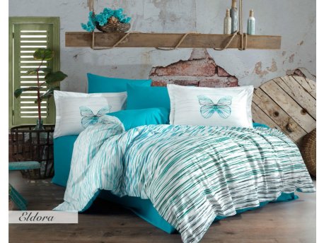 L`ESSENTIEL MAISON Poplin posteljina (200 x 220) Eldora Turquoise
