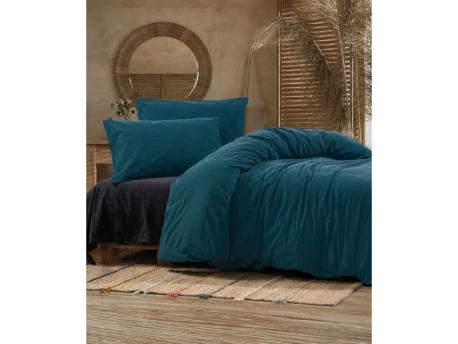 L`ESSENTIEL MAISON Poplin posteljina (200 x 220) Crash Petrol Blue